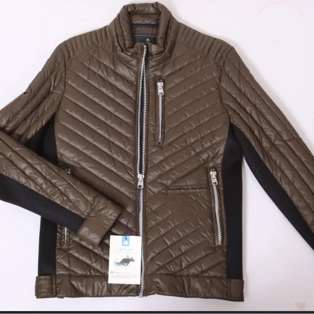 Women’s Quilted Olive Jacket with Black Accents